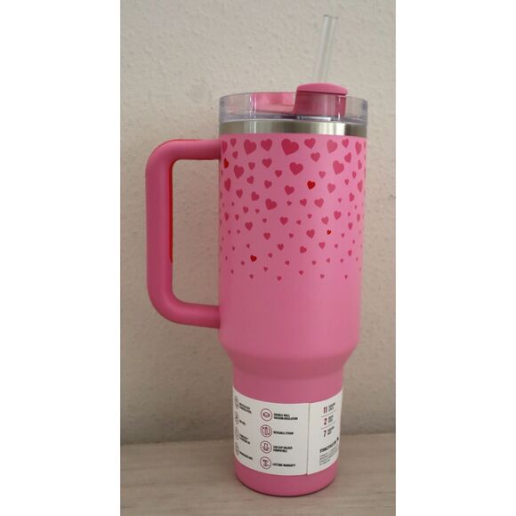 Stanley 40oz Pink Valentines Day Flowstate Quencher H2.0 Stainless Steel Tumbler - Picture 3 of 12